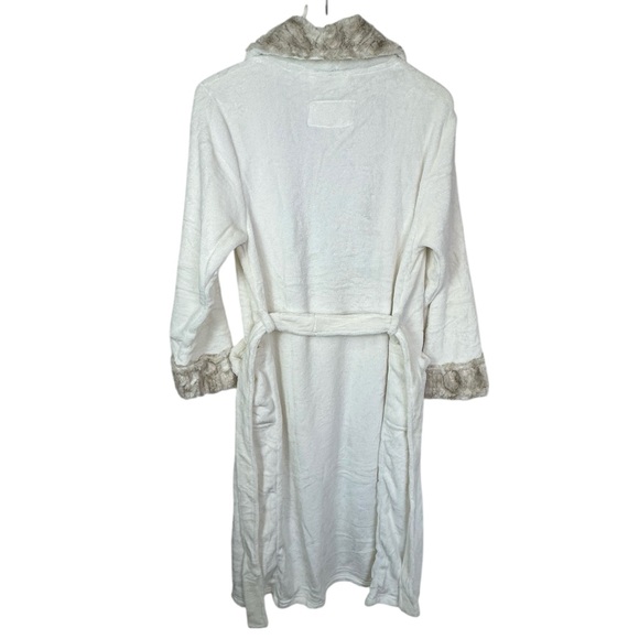 NWT Carol Hochman Long Plush Midnight Cream Wrap Long Robe Women’s Size Small - Picture 10 of 16